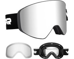 Magnetische Skibril met Verwisselbare Glazen - Anti-Condens & UV400 Bescherming - Cilindrisch & Frameloos