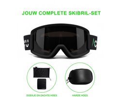 MONVU Sports Peak Basic - Skibril heren - Skibril dames – Ski zonnebril met dubbele anti-fog lens – Spiegelende krasbestendige lens – groot zichtveld – flexibel TPU montuur – geschikt over bril – CE-gecertificeerd voor skiën en snowboarden