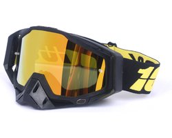 Motorbril/anti-UV antislipbril/racebril/skibril/motorfiets, off-road racen, ATV, ATV spons stofdichte bril/bril voor buitenactiviteiten voor volwassenen Zwart en Geel