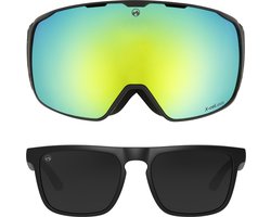 MowMow ICON Skibril + Extra Lens + Zonnebril – Magnetisch – Bio-Frame - R-Strap - UV400 - Unisex