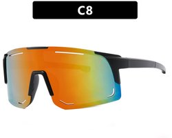 paar sportzonnebrillen voor heren, gepolariseerde zonnebrillen voor buitenactiviteiten voor dames, zonnebrillen voor mountainbikes, racefietsen, fietsen en skiën, UV400, zwart montuur, rood.