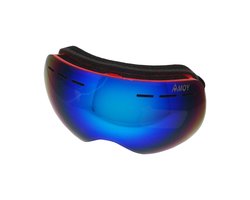 Pro Care Excellent Quality® Logan TPU Ultra-Light Frame - Dubbele Lens - Anto Fog - Skibril Dames Heren - Skibrillen - 100% UVA UVB UVC Bescherming - Lens Blauw - Frame Rood Zwart