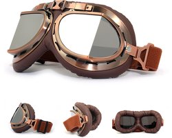 Retro motorbrillen, motorcrosshelmen en zonnebrillen, wandel- en skibrillen, geschikt voor cruisers en scooters.