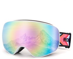 Rockbros - Skibril Dames - Wit - Anti-Fog Dubbele Lens - UV400 Bescherming - One Size