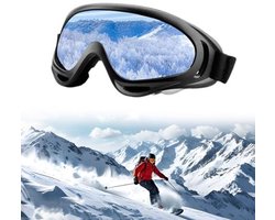 Sferische Skibril - Anti-Waas Snowboardbril - Ruim Zichtveld En Perfecte Aansluiting - 1 - Ideaal Voor Skiën En Snowboarden Zwart