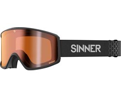 SINNER Sin Valley S Skibril - Zwart - Oranje Spiegellens + Extra Roze Lens