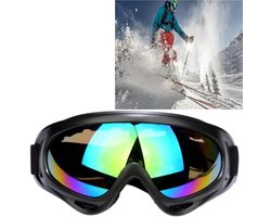 Skibril - anti-condens en UV-bescherming - tactische motorbril - beschermende motorbril voor buitenactiviteiten - 18 cm × 10 cm × 8 cm - voor skiën, bergbeklimmen, fietsen en andere buitensporten - zwart