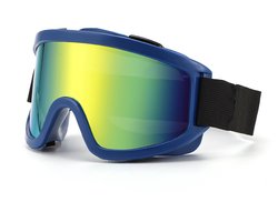 Skibril - Beschermende bril - skibril dames - skibril heren - Winddichte fietsbril - Stootvaste bergbeklimmersbril - PC-materiaal - Blauw
