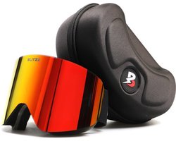 Skibril BLITZZ® - ORANJE - Gratis Beschermhoes - Magnetische Lens - No Edge - One Size - Impact Collectie