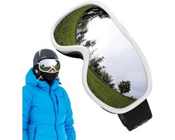Skibril, geschikt voor skiërs en sneeuwscooterliefhebbers, met dubbellaagse, anticondensglazen - wit.