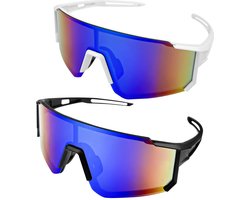 Skibril - Skibrillen - 2-Stuks Polaire Sportzonnebrillen, Fietsbrillen, UV400 Bescherming, Geschikt voor Lopen, Fietsen, Vissen en Ski毛n