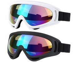 Skibril - Skibrillen - 2-Stuks Ski en Snowboard Brillen, UV Bescherming, Winddicht, Anti-reflecterend, Geschikt voor Volwassenen, Jongeren en Kinderen