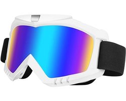 Skibril - Snowboardbril - OTG - Crossbril - Motorbril - Ski / Motocross / Mountainbike - Anti-condens / Winddicht / Stofdicht / Anti-Impact - Wit frame - Gekleurde lens
