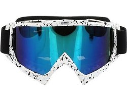 Skibril stoere luxe lens blauw evo frame wit N type 15 - ☀/☁