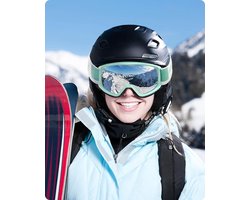 Skibril voor dames en heren, jeugd en tieners, snowboardbril over bril, compatibele helm, anti-condens uv-bescherming, antireflectie skibril, voor skiën, snowboarden