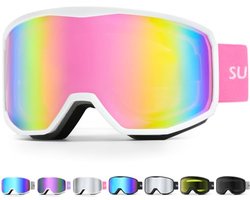 Skibril voor Heren en Dames - UV400 Snowboardbril met Anti-condens Bescherming voor Wintersport
