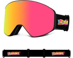 Skiwi Flashback Skibril - Skibril heren/dames - anti-condens - 2 magnetische lenzen - Krasbestendig