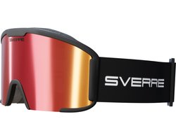 Sverre Sports skibril met rode verwisselbare lens + GRATIS slecht weer lens - Anti-condens - Voor heren en dames - Inclusief harde beschermcase - 100% UV bescherming