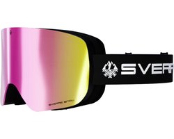 Sverre Sports skibril met roze magnetische, verwisselbare lens - Anti-condens & Anti-kras coating - Voor heren en dames - Inclusief harde beschermcase - 100% UV bescherming - Licht, sterk en duurzaam frame