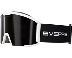 Sverre Sports skibril met zwarte verwisselbare lens + GRATIS slecht weer lens - Wit frame - Anti-condens - Voor heren en dames - Inclusief harde beschermcase - 100% UV bescherming - Licht, sterk en duurzaam frame