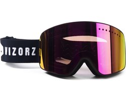 Vizorz Skibril met Roze/Kersrood vizier - Inclusief hardcase en opberghoes