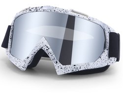 Winddichte outdoorbril - Skibril - skibril dames - skibril heren - Offroadbril - Motorbril - Bergbeklimmersbril - zilver - PC/TPU