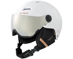 Cairn Skihelm met Vizier - Orbit Visor - Mat White Coffee - Maat 54/56