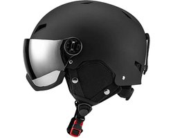 De Warenloods - Skihelm - Snowboard Helm - Met Vizier – Voor Dames & Heren – Ultieme Bescherming & Ventilatie – Maat M – Zwart