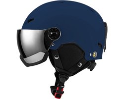 Fytura - Skihelm met Geïntegreerde Skibril – Lichtgewicht ABS/EPS – Verstelbaar – Warm & Winddicht – Unisex – Ski & Snowboard Helm – Beschermend & Comfortabel - Donkerblauw - Maat M ( 55 - 58 )