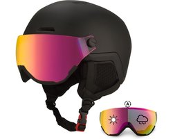 GOOFF XTREME PRO Skihelm met Vizier - Fotochromatisch - Heren en Dames - Snowboard Helm - Ruim voor Brildragers - Ventilatie - Maat M