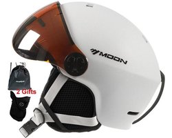 Moon skihelm bril integraal gegoten hoogwaardige / buitensport [wit/m (55-58cm)]