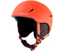 SINNER - CREST Unisex Skihelm - MATTE ORANGE NEON - Maat S, 50-54 cm