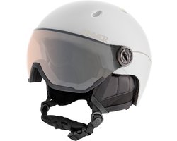 Sinner Titan Visor Trans+ Skihelm Met Vizier 2023 | Orange Cat 1-3 | Matte White | Maat: 52 - 54 cm