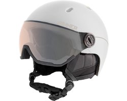 Sinner Titan Visor Trans+ Skihelm Met Vizier 2023 | Orange Cat 1-3 | Matte White | Maat: 59 - 62 cm