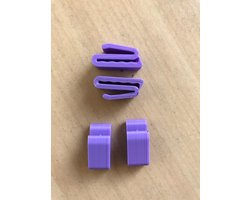 skihelm clips voor mondkapje paars - 1 set 2 stuks