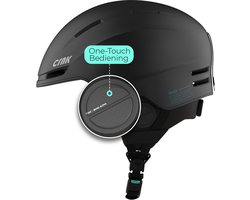 Skihelm - Ski helm met Bluetooth - Skihelm Heren - Skihelm Dames - Muziek luisteren en handsfree bellen - 10 uur accu - Zwart - Maat M - CRNK SKADI ALPHA