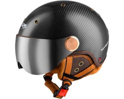 SQIWI Carbon Skihelm met Vizier - S/M - Wintersport Helm met Skibril - Verstelbare Lichtgewicht Ski- en Snowboardhelm