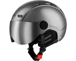 SQIWI Passion Skihelm - S/M - Wintersport Helm Met Vizier - Verstelbare Lichtgewicht Ski- en Snowboardhelm - Titanium