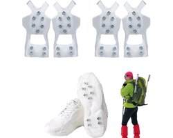 2 paar M 34~40 | IJsklauwen | Antislip sneeuwgrepen | ijsklauwen met reflecterende hielen | winterse grip voor schoenen, sneeuwgrijpers, stijgijzers, veilig lopen, perfect voor wandelen, kamperen, vissen en andere winterse buitenactiviteiten|Cyslmuk®