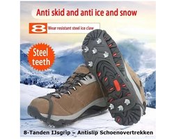 8-Tanden IJsgrip – Antislip Schoenovertrekken - spike voor schoenen winter buiten antislip wandelen bergbeklimmen ijs sneeuw stijgijzers antislip schoenovertrekken