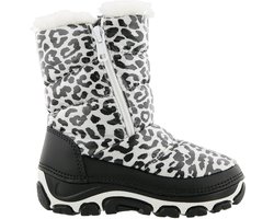 Antarctica - Snowboots met rits voor kinderen - AN 285B - Wit/Panterprint - maat 29-30EU