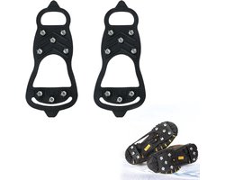Anti-slip Ijsgrijpen - tijgijzers Voor Bergschoenen - Snow grips over schoenen - Anti Slip Sneeuwzolen - Grip Schoenspikes - Veilig lopen op Sneeuw en IJs - Crampons - Stijgijzers - Antislip stijgijzers met 8 tanden - Schoenmaat 35-45