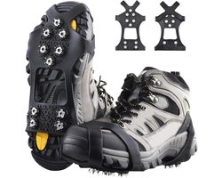 Anti Slip Sneeuwzolen - 1 paar - 10 spikes - Stijgijzers Voor Bergschoenen - Snowboots schoenovertrekken - Stijgijzers - Crampons - Sneeuwijzers - Stretchmateriaal - Veilig Lopen Op Sneeuw En Ijs - Schoen Spikes - Schoenmaat 34 - 40 - Zwart