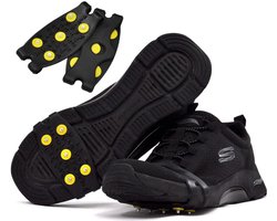 Anti Slip Sneeuwzolen - 1 Paar - Sneeuwijzers - Antislip - Grip Schoenspikes - Veilig Lopen Op Sneeuw En Ijs - Stijgijzers Voor Bergschoenen - Met 5 Spikes Voor Extra Grip - Kinderen Winter Antislip Schoenhoezen - Sneeuw en Ijspikes 11x5cm