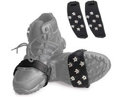 Anti Slip Sneeuwzolen - 1 Paar - Sneeuwijzers - Antislip - Grip Schoenspikes - Veilig Lopen Op Sneeuw En Ijs - Stijgijzers Voor Bergschoenen - Met 7 Spikes Voor Extra Grip - Ijsklauwen voor Schoenen, Sneeuw en Ijspikes16x6cm