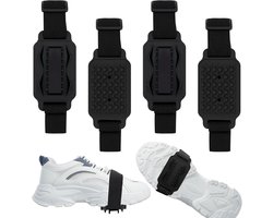 Anti Slip Sneeuwzolen - 2 Paar - Antislipzolen - Grip Schoenspikes - Veilig Lopen Op Sneeuw En Ijs - Met 14 Spikes Voor Extra Grip - Ijsklauwen voor schoenen, sneeuw en ijspikes voor wandelen in de winter - 16x5.5cm