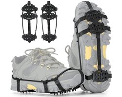 Anti Slip Sneeuwzolen - Antislipzolen - Maat L, Schoenmaat 40-45 - Geschikt Voor Wandelen Op Sneeuw En Ijs - Met 24 Spikes Voor Extra Grip - Voorkomt uitglijden bij gladheid - voor Wandelen Vissen Klimmen