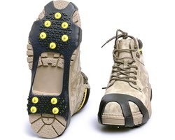 Anti Slip Sneeuwzolen met Sneeuwkettingen - antislip zooltjes of spikes - antislip sneeuwzolen - Veilig lopen op Sneeuw en IJs - Maat L - Schoenmaat 40-43 - Met 10 Spikes voor extra grip