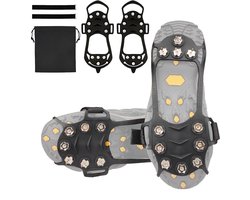 Anti Slip Sneeuwzolen - Stijgijzers met 11 tanden - stijgijzers - schoenspikes - tractienoppen - Antislip siliconen overschoenen - spikes voor bergschoenen - geschikt voor andelen, vissen, klimmen en hiken - zwart - maat40-43