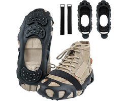 Anti Slip Sneeuwzolen - Veilig lopen op Sneeuw en IJs - Met 30 Spikes voor extra grip - Voorkomt Uitglijden Bij Gladheid - Maat L, Schoenmaat 42-46 - Anti-slip Schoenspikes - voor Winter Wandelen, Wandelen, Joggen, Wandelingen en Bergbeklimmen